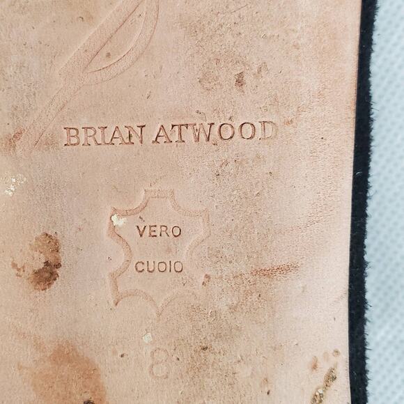 Brian Atwood Claudelle Mens Suede Black Smoking Slippers 8 Black Slip on Loafers - Picture 10 of 12